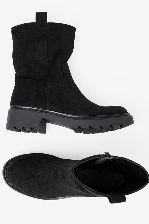 Stilīgs zābaki pie potītes z grubą, czarną podeszIną