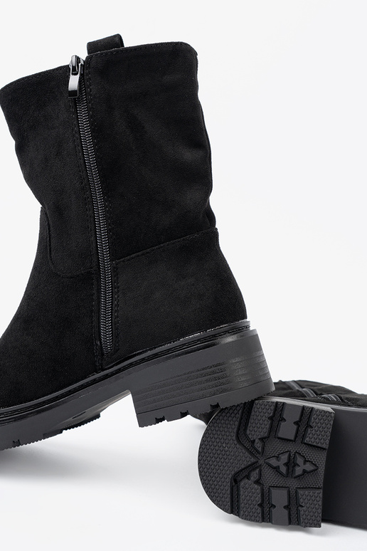 Stilīgs zābaki pie potītes z grubą, czarną podeszIną