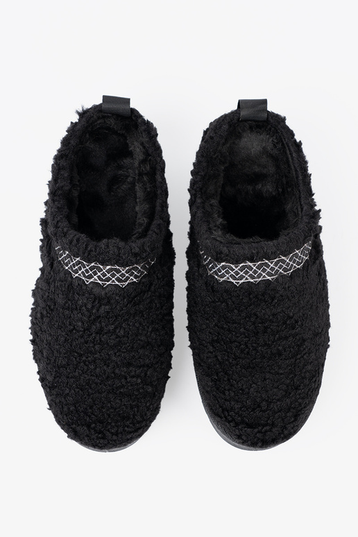 apavi a'la Sieviešu sniega zābaki In melna krāsam kolorze z ozdobnym haftem