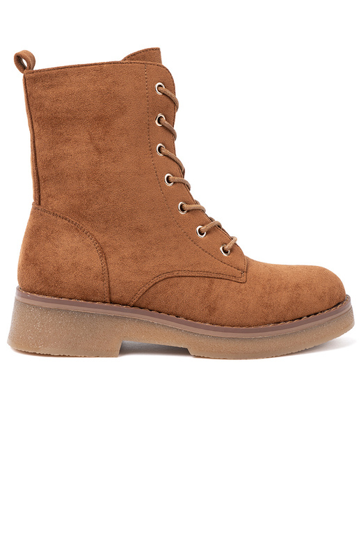 Ērti zābaki In kolorze karmeloInym uz plakanas zoles