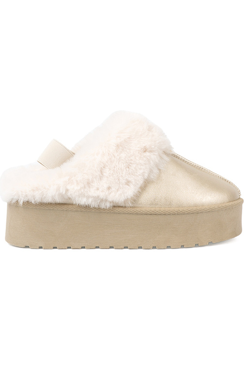 Zelta krāsas Apavi a'la Sieviešu sniega zābaki z balta krāsam kažokādas