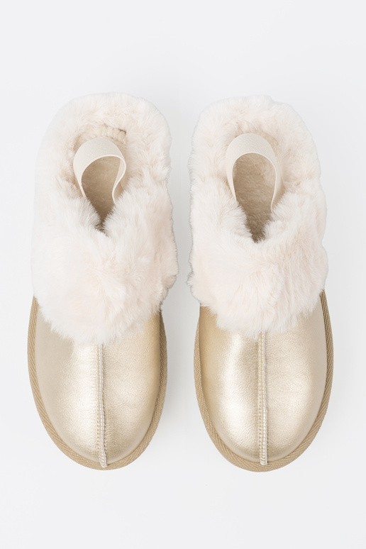 Zelta krāsas Apavi a'la Sieviešu sniega zābaki z balta krāsam kažokādas