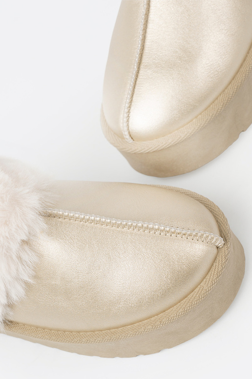 Zelta krāsas Apavi a'la Sieviešu sniega zābaki z balta krāsam kažokādas