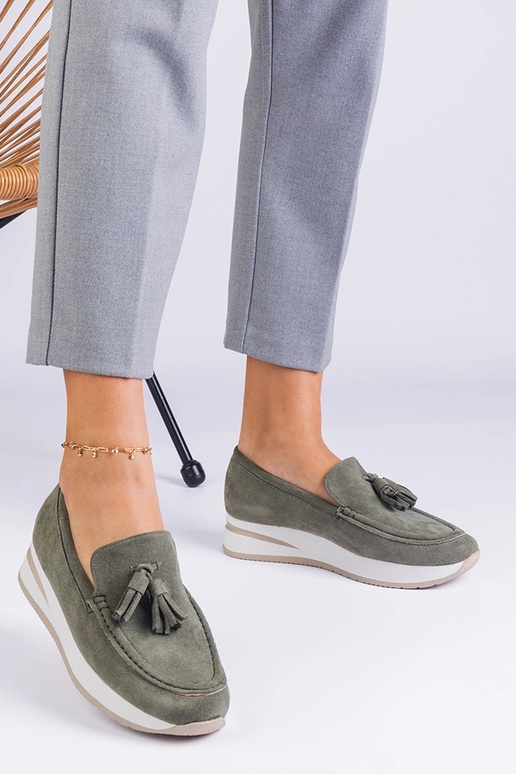 Zaļi sieviešu platformas kurpes ar...