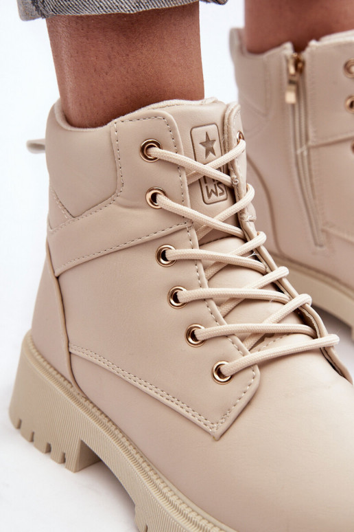 Sieviešu apavi ar rāvējslēdzējiem siltināti smilšu krāsas Gremiva