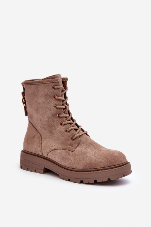 Sieviešu zābaki ar rāvējslēdzējiem smilšu krāsas Ninsuni Sieviešu zābaki ar rāvējslēdzējiem smilšu krāsas Ninsuni