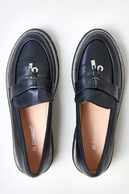 Melnas mokasīni ar rotājumu un...