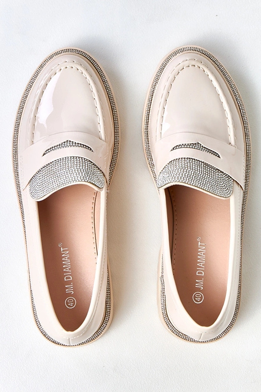 Smilšu krāsas lakotas mokasīni ar...