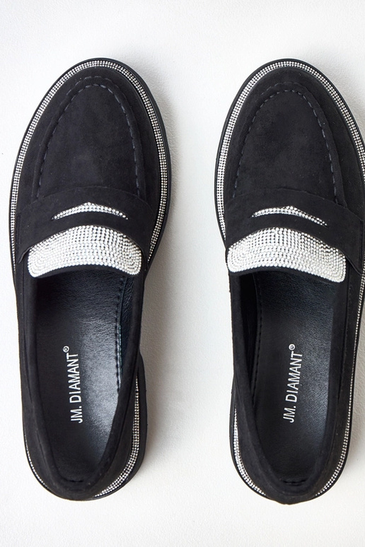 Melni mākslīgā zamša mokasīni ar...