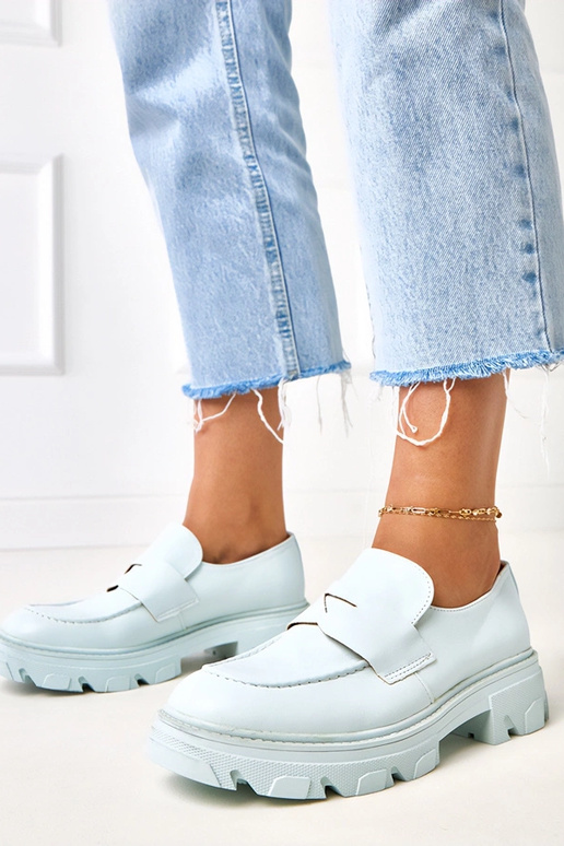 Zili sieviešu mokasīni no mākslīgās...