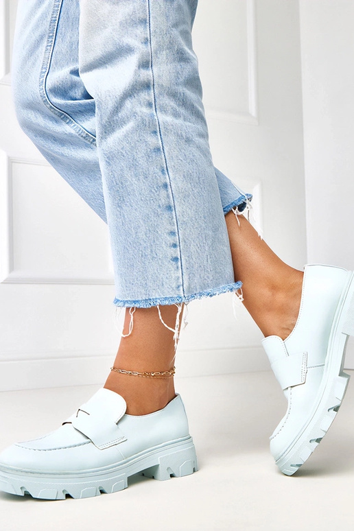 Zili sieviešu mokasīni no mākslīgās...