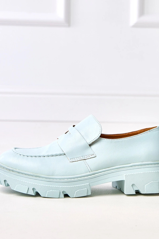 Zili sieviešu mokasīni no mākslīgās...