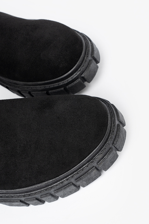 Sieviešu melni zamšādas zābaki