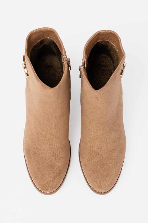 Stilīgs zābaki In odcieniu gaišibrūnsm ze zeltainim detalem