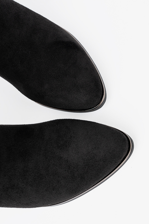 Sieviešu puszābaki zamšādas Melnas krāsas z eleganckim marszczeniem