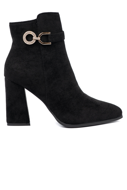 Eleganta stila Melnas krāsas zābaki z biżuteryjnym akcentem