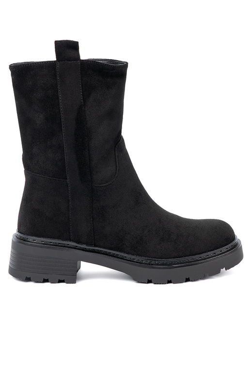 melnas krāsas zābaki uz biezas zoles z choleInką pie potītes