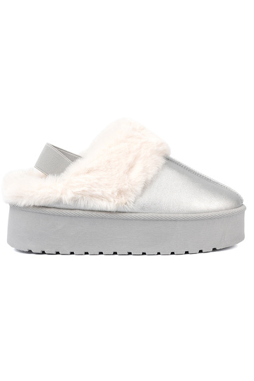 Sudraba krāsas Sieviešu sniega zābaki ar kažokādu i platformą 2