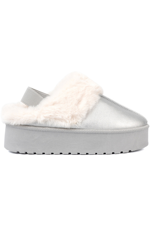 Sudraba krāsas Sieviešu sniega zābaki ar kažokādu i platformą