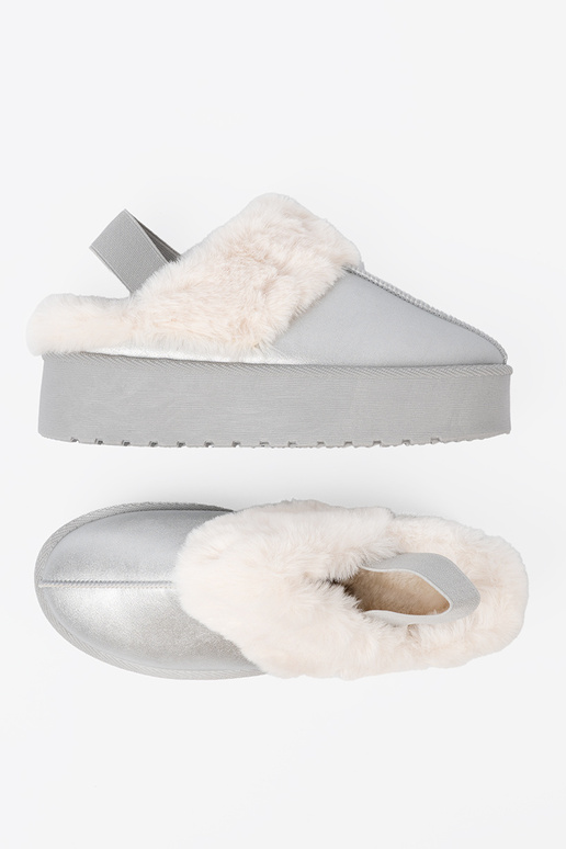 Sudraba krāsas Sieviešu sniega zābaki ar kažokādu i platformą