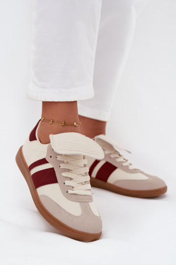 Zems Sneakers modeļa apavi SieviešuINyIniniętym Językiem bordo krāsas Ardira