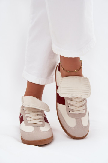 Zems Sneakers modeļa apavi SieviešuINyIniniętym Językiem bordo krāsas Ardira 2