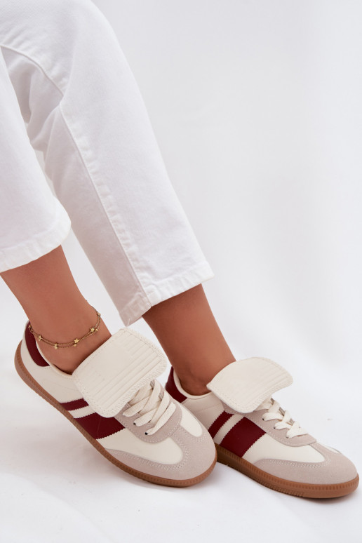 Zems Sneakers modeļa apavi SieviešuINyIniniętym Językiem bordo krāsas Ardira