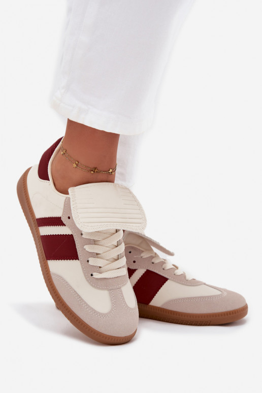 Zems Sneakers modeļa apavi SieviešuINyIniniętym Językiem bordo krāsas Ardira