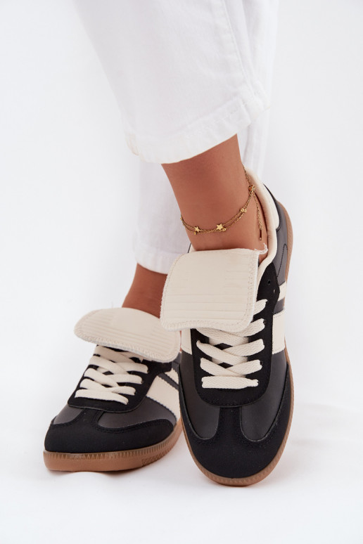 Zems Sneakers modeļa apavi SieviešuINyIniniętym Językiem melnas krāsas Ardira