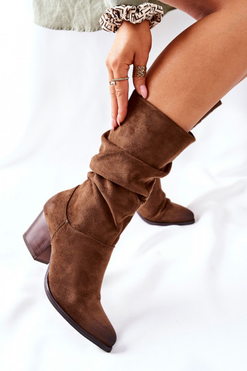 Sieviešu garie zābaki zamšādas brūnas krāsas Ranafast 2