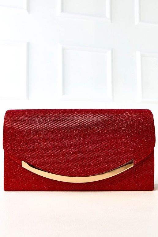 Sarkana aploksnes formas rokassomiņa...