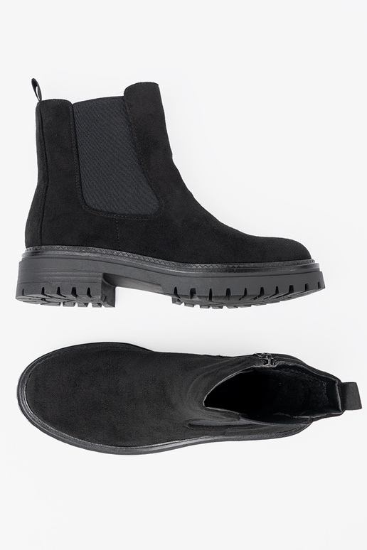 Klasiska modeļa Melnas krāsas zābaki uz biezas zoles