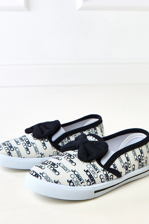 Balti bērnu kedai ar lentīti Missi