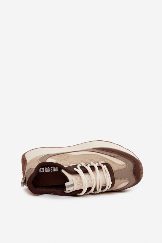 Sneakers modeļa apavi Sieviešu ar platformu Big Star SS274002 HI-POLY SYSTEM smilšu krāsas Sneakers modeļa apavi Sieviešu ar platformu Big Star SS274002 HI-POLY SYSTEM smilšu krāsas