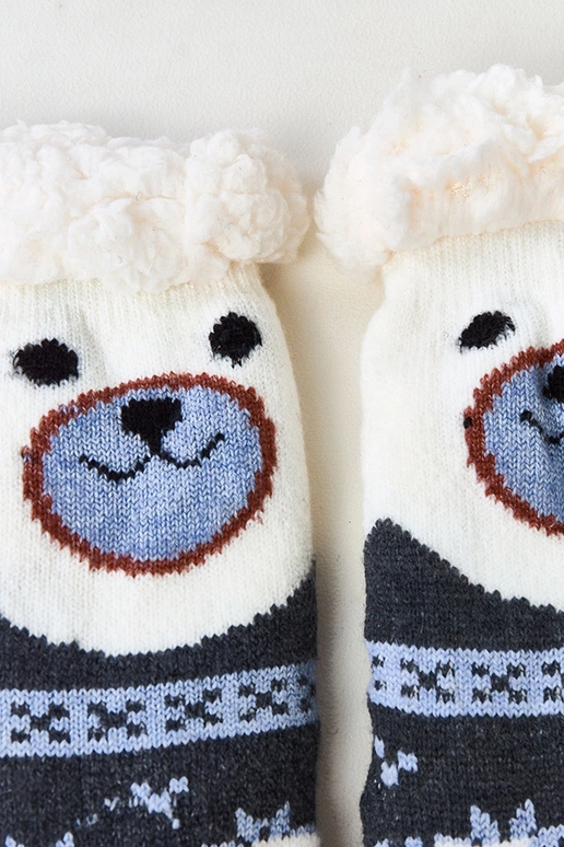 Grafīta krāsas zeķes ar kažokādu Lotis