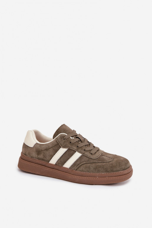 Sneakers modeļa apavi Sieviešu zamšādas ar platformu haki krāsas Sylviona Sneakers modeļa apavi Sieviešu zamšādas ar platformu haki krāsas Sylviona