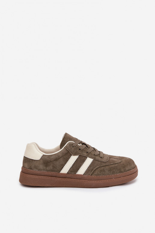 Sneakers modeļa apavi Sieviešu zamšādas ar platformu haki krāsas Sylviona Sneakers modeļa apavi Sieviešu zamšādas ar platformu haki krāsas Sylviona