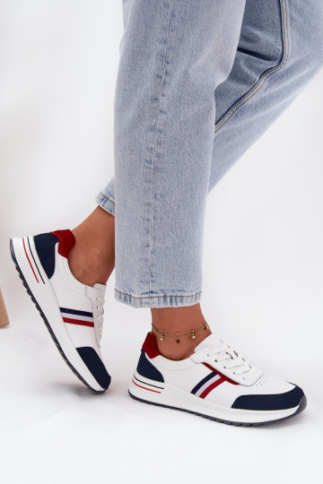 sporta apavi Āda Sieviešu Baltas-tumši zilas krāsas Lorvessa