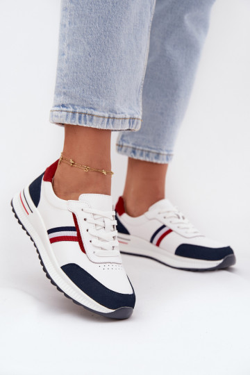 sporta apavi Āda Sieviešu Baltas-tumši zilas krāsas Lorvessa 2