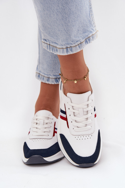 sporta apavi Āda Sieviešu Baltas-tumši zilas krāsas Lorvessa