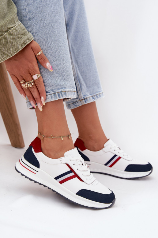 sporta apavi Āda Sieviešu Baltas-tumši zilas krāsas Lorvessa