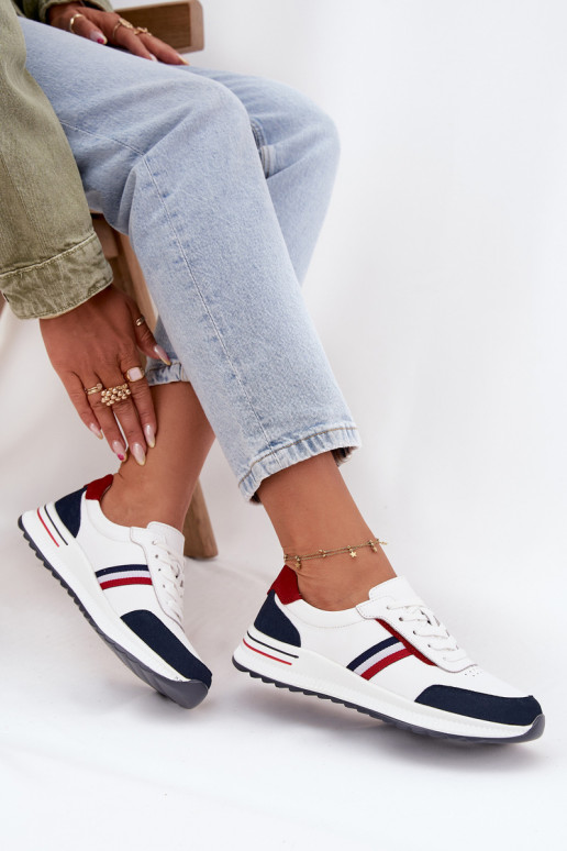 sporta apavi Āda Sieviešu Baltas-tumši zilas krāsas Lorvessa