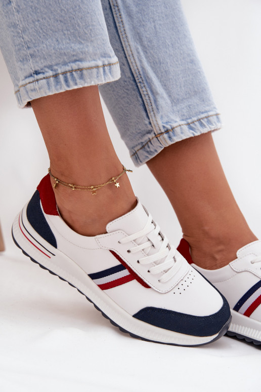 sporta apavi Āda Sieviešu Baltas-tumši zilas krāsas Lorvessa