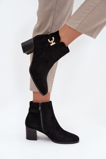 siltināti Sieviešu puszābaki Ze Zelta krāsasm Detalem melnas krāsas Renora