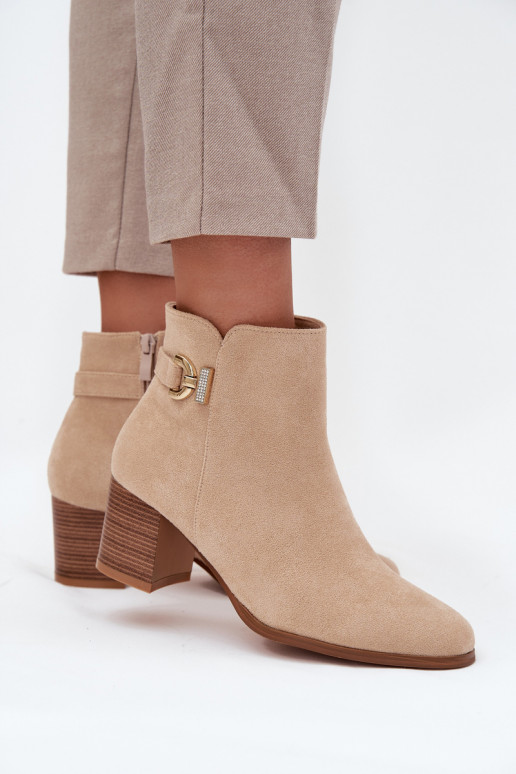 siltināti Sieviešu puszābaki Ze Zelta krāsasm Detalem smilšu krāsas Renora