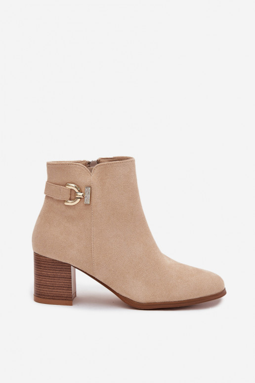 siltināti Sieviešu puszābaki Ze Zelta krāsasm Detalem smilšu krāsas Renora