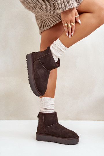 Āda zamšādas sniega apavi ar platformu Par Kubu brūnas krāsas Rianaella 2