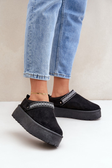 sniega apavi Ar greznu Haftem melnas krāsas Selithria