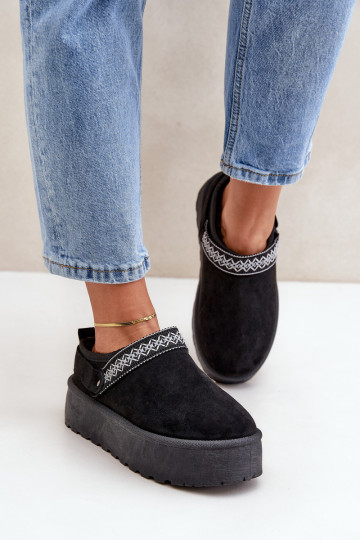 sniega apavi Ar greznu Haftem melnas krāsas Selithria 2