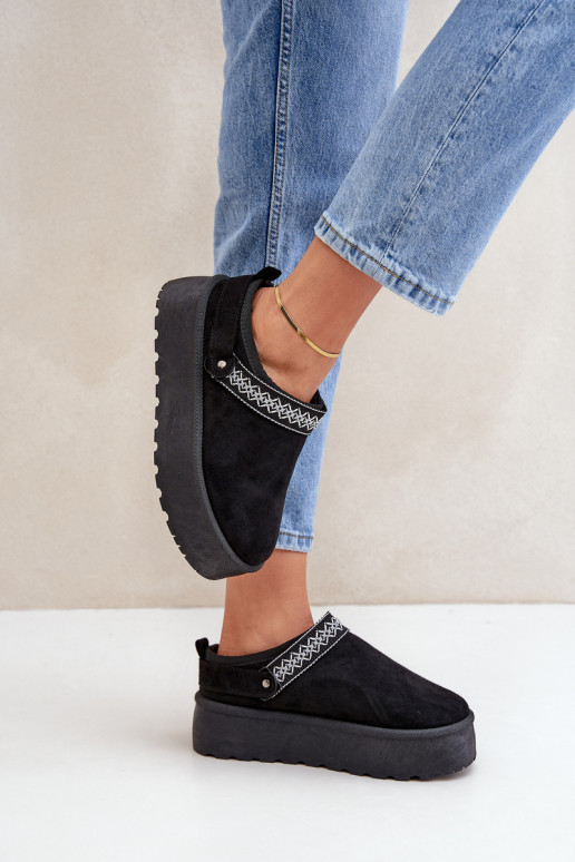 sniega apavi Ar greznu Haftem melnas krāsas Selithria